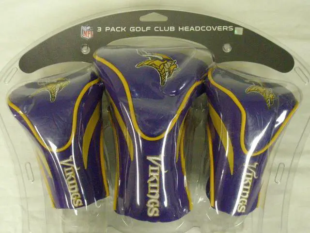 Alt view image 7 of 9 - Team Golf 31694 Minnesota Vikings 3 Pack Contour Fit Headcover