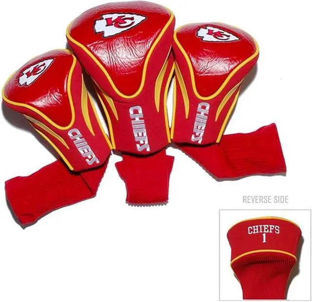 Alt view image 7 of 7 - Team Golf 31494 Kansas City Chiefs 3 Pack Contour Fit Headcover