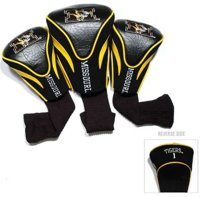 Alt view image 7 of 7 - Team Golf 24994 Missouri Tigers 3 Pack Contour Fit Headcover