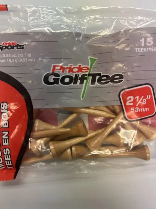 Main image of Pride Professional Tees Natural Wood Tee (2.1/8") 15pk Golf Tees