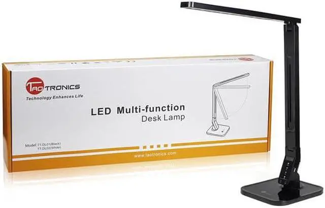 Alt view image 3 of 10 - TaoTronics TT-DL01 Elune Eco-Friendly Multi-function Natural Light LED Desk Lamp with Built-in USB Charging Port - Black
