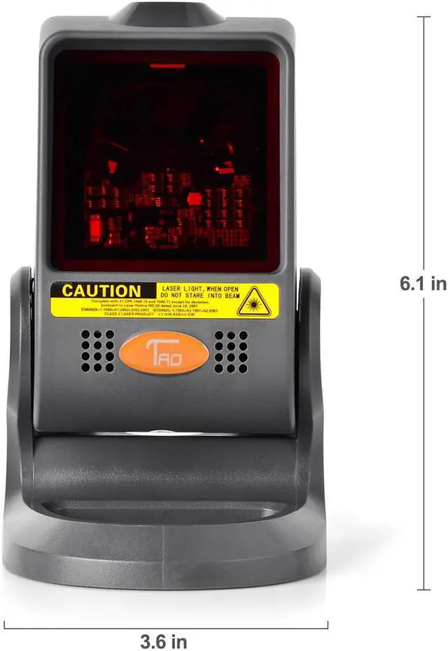 Alt view image 6 of 7 - TaoTronics TT-BS015 Orbit Omni-Directional Bar Code Scanner Reader with USB, 5 VDC, 900 mW, 20-line, Black