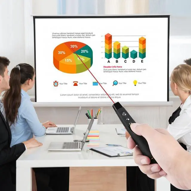 Alt view image 6 of 7 - Wireless Presenter with Infrared Indicator Light, Presentation Remote Control PPT Slides Clicker with 2.4GHz USB Dongle and Storage Pouch for Powerpoint, Lectures, Laptop Computer