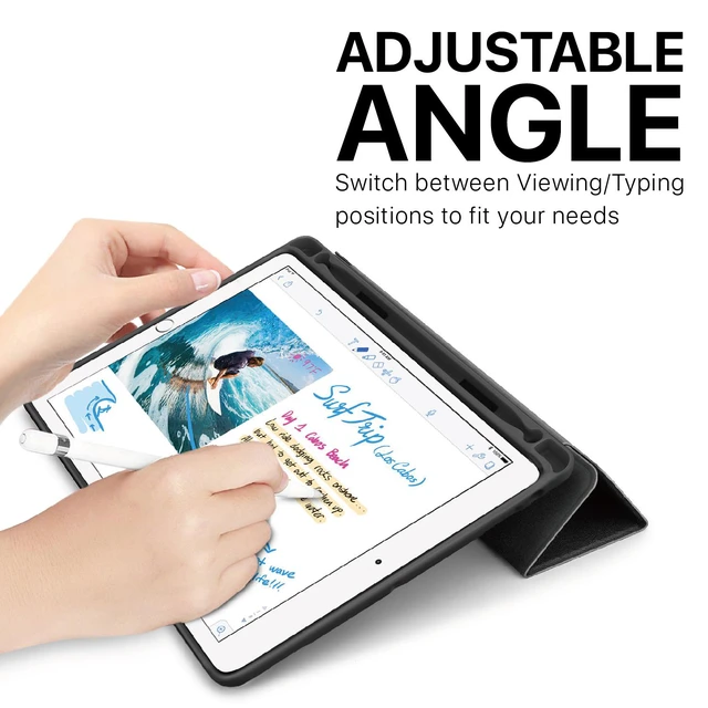 Alt view image 2 of 7 - iPad Pro 10.5 Case - Ultra Slim Lightweight Smart Shell Folio Cover Case with Multi-angle Standing, Smart Auto Wake / Sleep Built-in Apple Pencil Slot for Apple iPad Pro 10.5 2017 Tablet (Black)