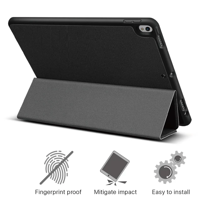 Alt view image 7 of 7 - iPad Pro 10.5 Case - Ultra Slim Lightweight Smart Shell Folio Cover Case with Multi-angle Standing, Smart Auto Wake / Sleep Built-in Apple Pencil Slot for Apple iPad Pro 10.5 2017 Tablet (Black)