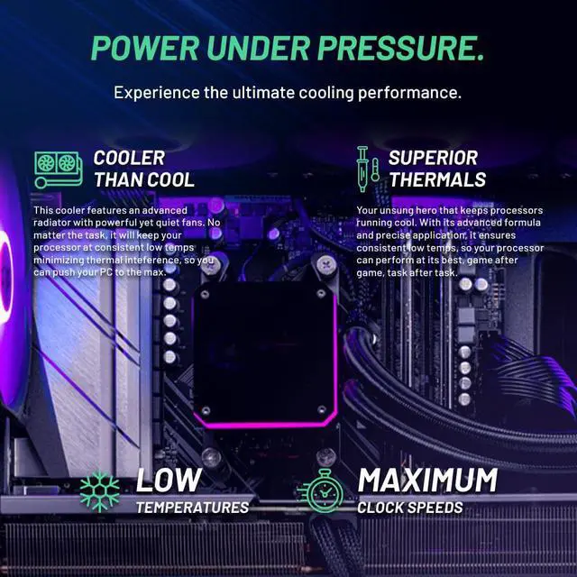 Alt view image 6 of 8 - Skytech Azure 2 Gaming PC Desktop INTEL Core i7 13700K 3.4 GHz, NVIDIA RTX 4080, 1TB NVME Gen4 SSD, 32GB DDR5 RAM RGB, 850W GOLD PCIE 5.0 PSU, 360mm AIO, 11AC Wi-Fi, Windows 11 Home 64-bit