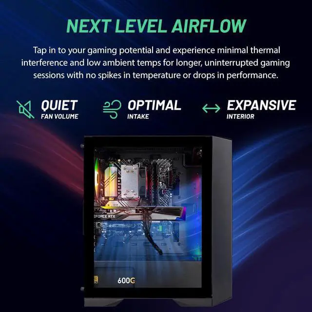 Alt view image 6 of 7 - Skytech Nebula Gaming PC Desktop INTEL Core i5 12400F 2.5 GHz, NVIDIA RTX 4060 Ti, 500GB NVME SSD, 16GB DDR4 RAM 3200, 600W GOLD PSU, 11AC Wi-Fi, Windows 11 Home 64-bit