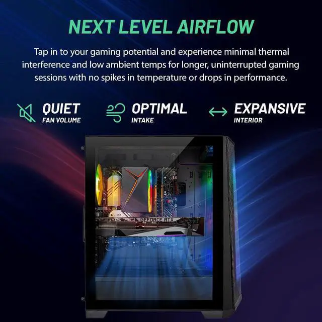 Alt view image 6 of 7 - Skytech Chronos Gaming PC Desktop INTEL Core i5 12400F 2.5 GHz, NVIDIA RTX 4060, 1TB NVME SSD, 16GB DDR4 RAM 3200, 650W GOLD PSU, 11AC Wi-Fi, Windows 11 Home 64-bit