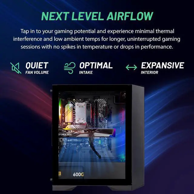 Alt view image 7 of 7 - Skytech Nebula Gaming PC Desktop  INTEL Core i5 12400F 2.5 GHz, NVIDIA RTX 4060 Ti, 1TB NVME SSD, 16GB DDR4 RAM 3200, 600W GOLD PSU, 11AC Wi-Fi, Windows 11 Home 64-bit