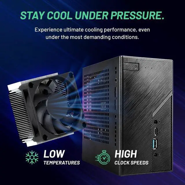 Alt view image 6 of 7 - Skytech Mini PC X1 Gaming PC Desktop AMD Ryzen 5 5600G 3.9 GHz, AMD Radeon Graphics, 1TB NVME SSD, 16GB DDR4 RAM 3200, AC Adaptor, 11AC Wi-Fi, Windows 11 Home 64-bit