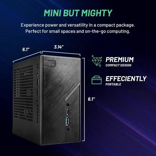 Alt view image 7 of 7 - Skytech Mini PC X1 Gaming PC Desktop AMD Ryzen 5 5600G 3.9 GHz, AMD Radeon Graphics, 1TB NVME SSD, 16GB DDR4 RAM 3200, AC Adaptor, 11AC Wi-Fi, Windows 11 Home 64-bit