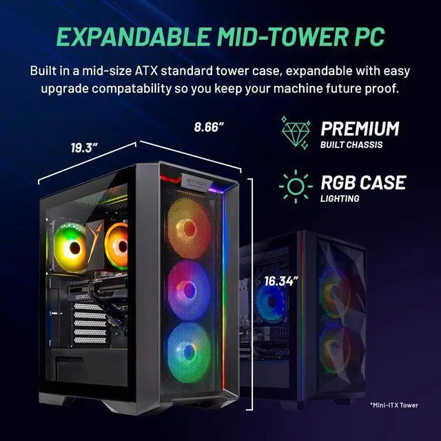 Alt view image 7 of 7 - Skytech Nebula Gaming PC Desktop INTEL Core i5 12400F 2.5 GHz, NVIDIA RTX 4070, 1TB NVME SSD, 16GB DDR4 RAM 3200, 650W GOLD PSU, 11AC Wi-Fi, Windows 11 Home 64-bit