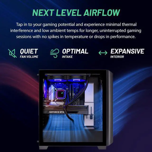 Alt view image 6 of 7 - Skytech Siege Gaming PC Desktop AMD Ryzen 7 5800X 3.8 GHz, NVIDIA RTX 4070 Ti, 1TB NVME SSD, 16GB DDR4 RAM 3200, 850W GOLD PSU, 360mm AIO, 11AC Wi-Fi, Windows 11 Home 64-bit