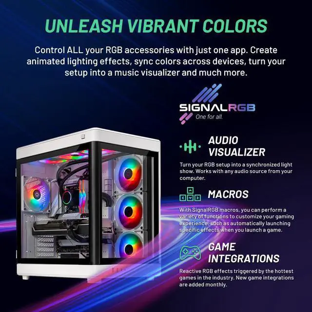 Alt view image 2 of 7 - Skytech Prism Gaming PC, Intel i9 13900K 3.0 GHz, RTX 4090, 2TB NVME Gen4, 64GB DDR5 RAM RGB, 1200W GOLD ATX 3.0 PSU Wi-Fi, Win 11 Home, RGB Keyboard and RGB Mouse Included