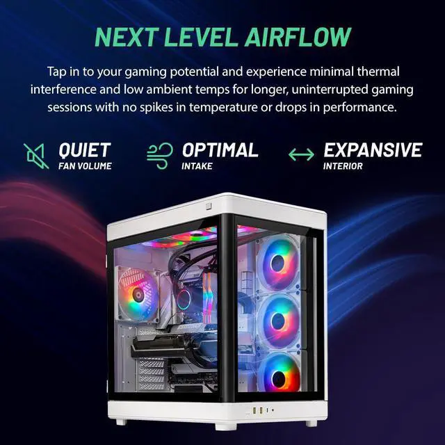 Alt view image 5 of 7 - Skytech Prism Gaming PC, Intel i9 13900K 3.0 GHz, RTX 4090, 2TB NVME Gen4, 64GB DDR5 RAM RGB, 1200W GOLD ATX 3.0 PSU Wi-Fi, Win 11 Home, RGB Keyboard and RGB Mouse Included