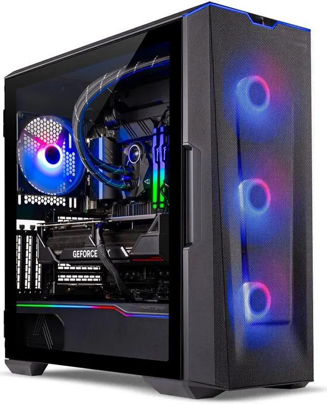 Main image of Skytech Eclipse Gaming PC, Ryzen 9 7950X3D 4.2 GHz, RTX 4090, 2TB NVME Gen4, 32GB DDR5 RAM RGB, 1000W GOLD ATX 3.0 PSU Wi-Fi, Win 11 Home, RGB Keyboard and RGB Mouse Included