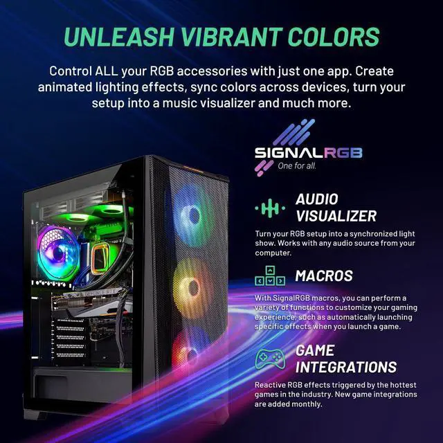 Alt view image 6 of 7 - Skytech Chronos 2 Gaming PC, Intel Core i7-14700K, NVIDIA GeForce RTX 4070, 1TB NVME Gen4, 32GB DDR5 5200 RGB, 850W Gold, Windows 11 Home, Includes RGB Keyboard and Mouse