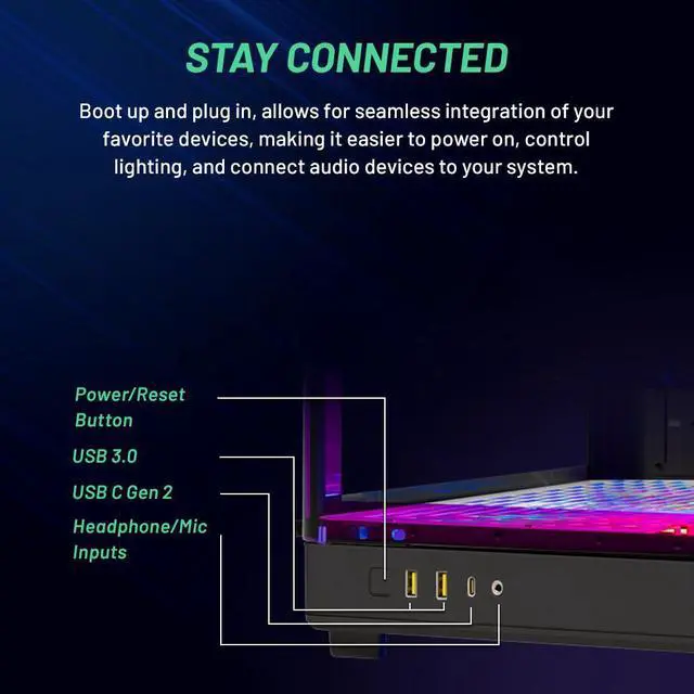 Alt view image 3 of 7 - Skytech Prism Gaming PC, Intel i9 14900K 3.2 GHz, RTX 4070 Ti, 1TB NVME Gen4, 32GB DDR5 RAM RGB, 1000W GOLD ATX 3.0 PSU Wi-Fi, Win 11 Home, RGB Keyboard and RGB Mouse Included