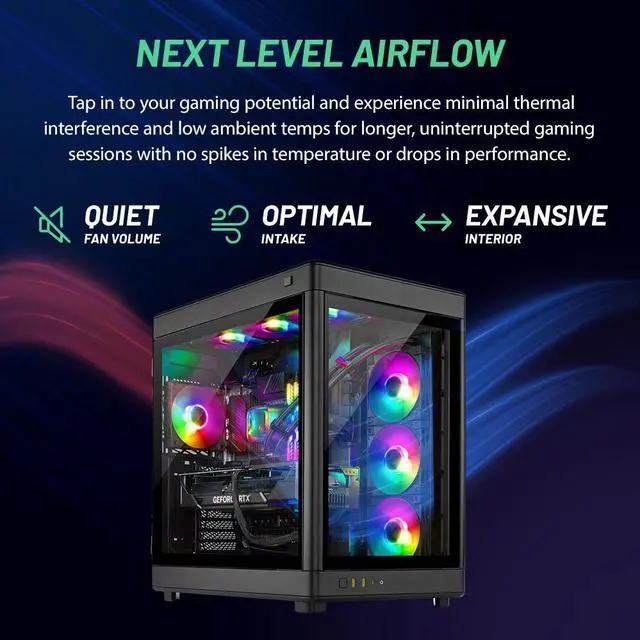 Alt view image 5 of 7 - Skytech Prism Gaming PC, Intel i9 14900K 3.2 GHz, RTX 4070 Ti, 1TB NVME Gen4, 32GB DDR5 RAM RGB, 1000W GOLD ATX 3.0 PSU Wi-Fi, Win 11 Home, RGB Keyboard and RGB Mouse Included