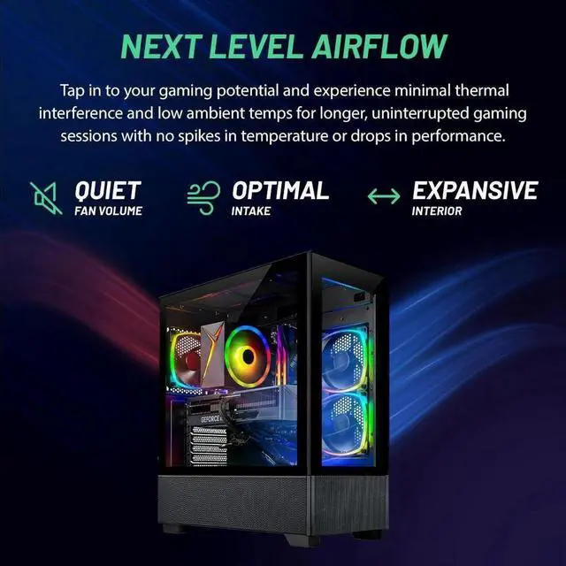 Alt view image 6 of 7 - Skytech Azure 2 Gaming PC Desktop | INTEL Core i5 13400F 2.5 GHz | NVIDIA RTX 4070 | 1TB NVME SSD | 32GB DDR5 RAM RGB | 750W GOLD PSU | 11AC Wi-Fi | Windows 11 Home 64-bit