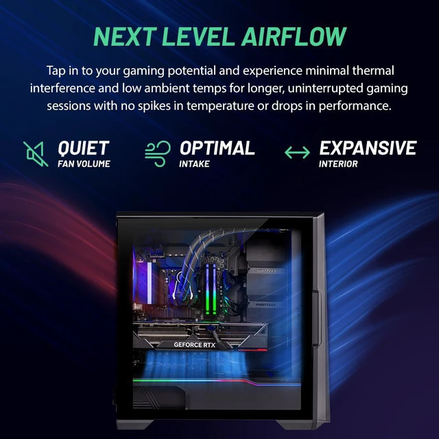 Alt view image 6 of 7 - Skytech Eclipse Gaming PC, Ryzen 7 7800X3D 4.2 GHz, RTX 4080 Super, 2TB NVME Gen4, 32GB DDR5 RAM RGB, 1000W GOLD ATX 3.0 PSU, Wi-Fi, Win 11 Home