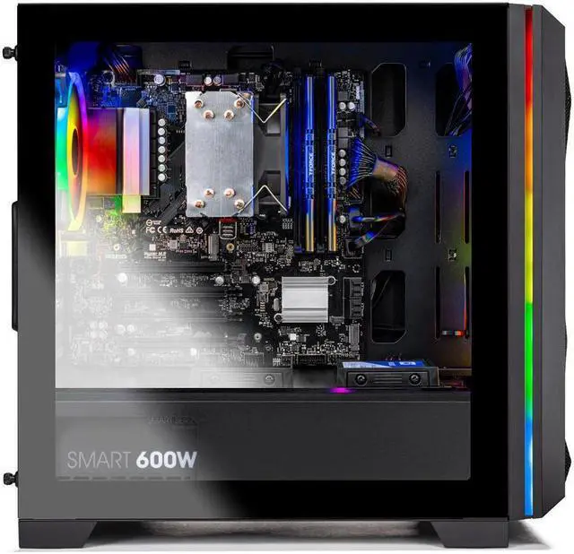 Alt view image 3 of 6 - Skytech Chronos Mini Gaming PC, Ryzen 5 5600G 3.9 GHz, AMD Radeon, 500GB NVME, 16GB DDR4 RAM 3200, 650W GOLD PSU Wi-Fi, Win 11 Home, RGB Keyboard and RGB Mouse Included