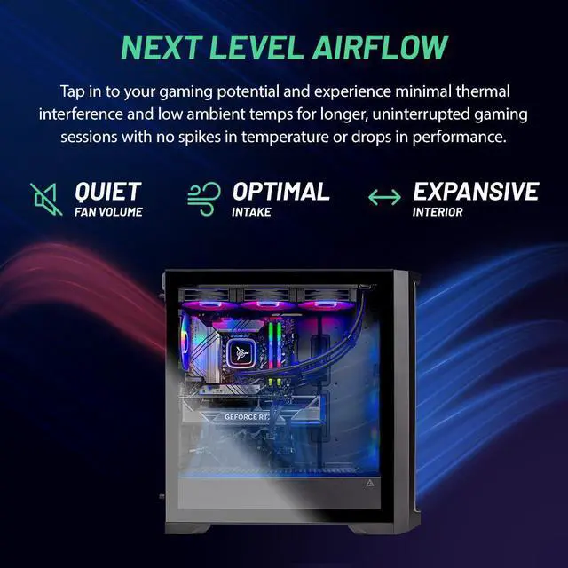 Alt view image 5 of 7 - Skytech Legacy Gaming PC, Ryzen 7 7800X3D 4.2 GHz, NVIDIA RTX 4080 Super,16GB GDDR6X,DLSS 3, AI Enhancement Ready,360mm AIO,2TB Gen4 SSD, 64GB DDR5 5600 RGB, 1000W GOLD ATX 3.0,Wi-Fi, Win 11 Home