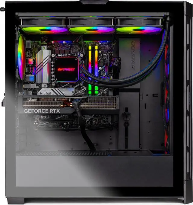 Alt view image 5 of 6 - Skytech Blaze4 Gaming PC, Ryzen 7 7700X 4.5 GHz, NVIDIA RTX 4070 12GB GDDR6 ,AI Enhancement Ready, 360mm AIO,2TB SSD, 32GB DDR5 RAM 5200 RGB, 650W GOLD, Wi-Fi, Win 11 Home