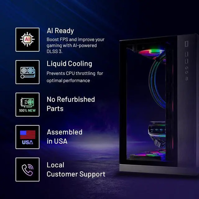 Alt view image 2 of 7 - Skytech O11 Gaming PC, Ryzen 7 7800X3D 4.2 GHz, NVIDIA RTX 4070 Ti Super 16GB GDDR6X, 360mm AIO,DLSS 3, AI Enhancement Ready, 2TB Gen4 SSD, 32GB DDR5 5600 RGB, 750W GOLD, Wi-Fi, Win 11 Home