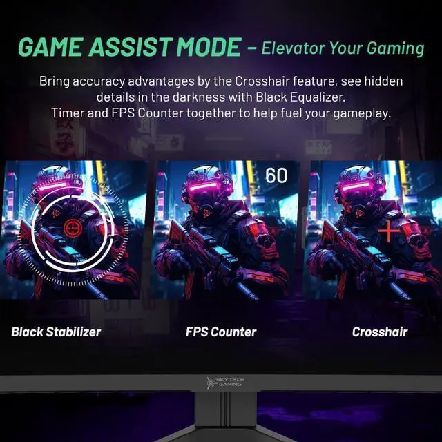 Alt view image 5 of 7 - Skytech Gaming 27-inch Curved Gaming Monitor up to 180Hz, QHD 2K(2560 x 1440), 3.7ms Response Time, 1500R VA Panel, FreeSync & G-Sync Support, Swivel Tilt Height Pivot Adjustable, HDMI & DisplayPort