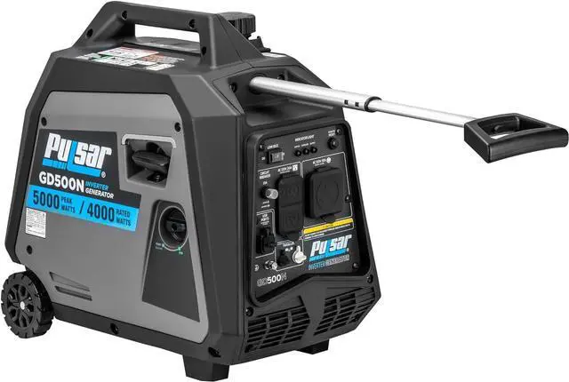 Main image of Pulsar Products GD500N, 5000W Portable Super-Quiet Inverter Generator with Telescopic Handle and Wheel, RV-Ready, CARB Compliant, Parallel Ready