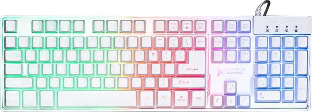 Alt view image 2 of 5 - Skytech Gaming Classic K-1000 RGB Gaming Keyboard, 104 Keys USB Wired Keyboard, Customizable Chroma RGB Backlighting, 19 Anti-Ghosting Keys, Multimedia Function Keys, Support Windows 7/10/11 -White