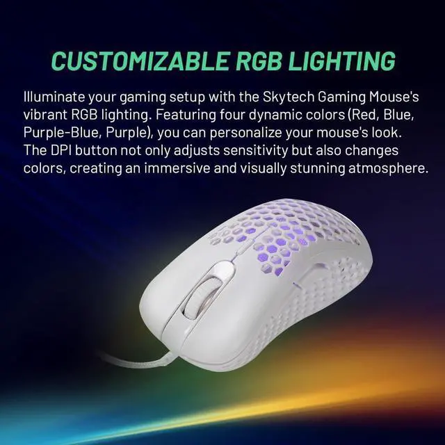 Alt view image 2 of 6 - Skytech Gaming Classic RGB Gaming Mouse & Keyboard Combo, Customizable Chroma RGB Lighting, Max 6200 DPI & 104 Keys USB Wired Mouse & Keyboard, Ergonmic Comfortable Feel Design, Color White