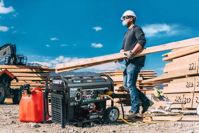 Alt view image 7 of 7 - Pulsar GD10KBN 10500W Dual Fuel Home Backup Portable Inverter Generator with Wheel Kit and Electric Start RV Ready