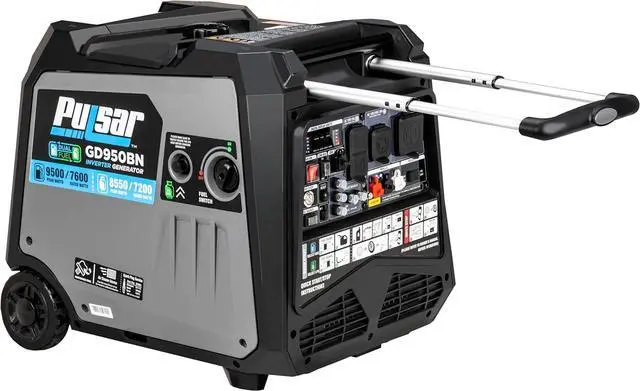 Alt view image 4 of 7 - Pulsar 9500W Dual Fuel Portable Inverter Generator for Residential and Camping Use GD950BN
