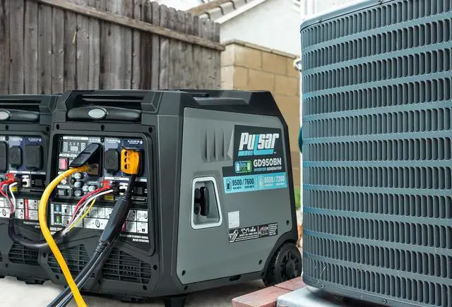 Alt view image 6 of 7 - Pulsar 9500W Dual Fuel Portable Inverter Generator for Residential and Camping Use GD950BN