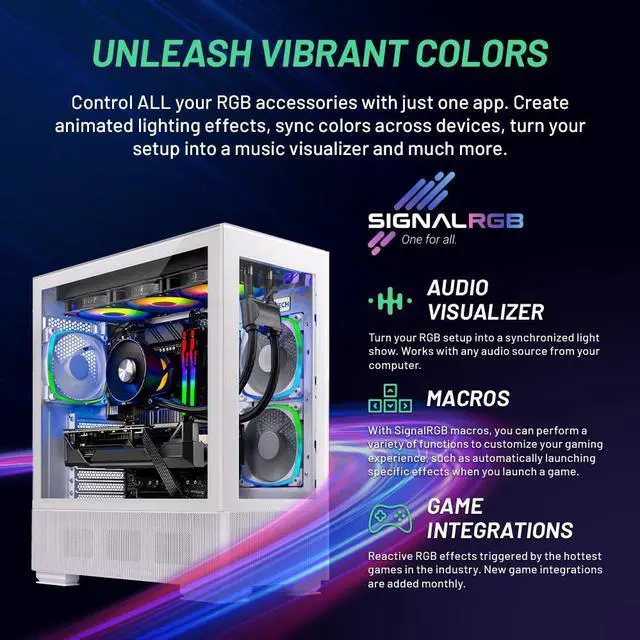Alt view image 5 of 7 - Skytech Azure Gaming PC Desktop, Ryzen 7 7700X 4.5 GHz (5.4GHz Turbo Boost), AMD RX 7800XT 16GB GDDR6, 2TB Gen4 SSD, 32GB DDR5 RAM 5600 RGB, 750W GOLD PSU, 360mm ARGB AIO , Wi-Fi, Win 11 Home