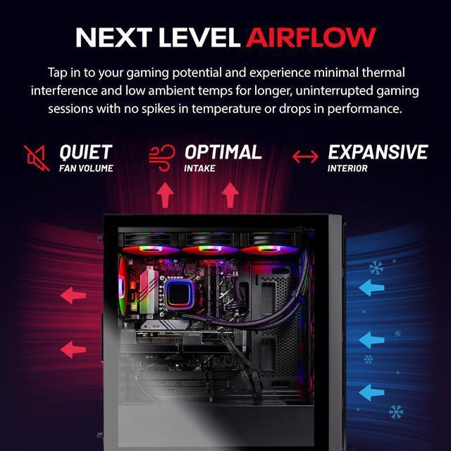 Alt view image 4 of 5 - Skytech Rampage Gaming PC Desktop, Ryzen 7 7700X 4.5 GHz (5.4GHz Turbo Boost), AMD RX 7800XT 16GB GDDR6, 1TB Gen4 SSD, 32GB DDR5 RAM 5600 RGB, 750W GOLD PSU, 360mm ARGB AIO , Wi-Fi, Win 11 Home