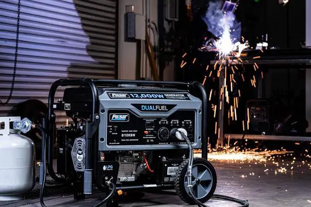 Alt view image 6 of 7 - Pulsar G12KBN-SG Heavy Duty Portable Dual Fuel Generator - 9500 Rated Watts & 12000 Peak Watts - Gas & LPG - Electric Start - Transfer Switch & RV Ready - CARB Compliant