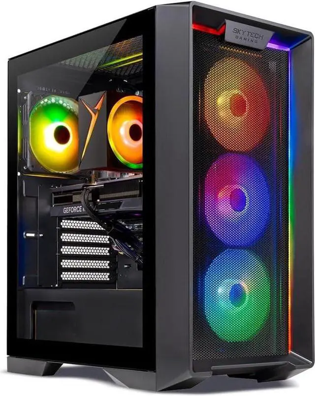 Main image of Skytech Nebula Gaming PC Desktop, Ryzen 5 3600 3.6 GHz (4.2GHz Turbo Boost), NVIDIA GTX 1650 4GB GDDR6, 1TB SSD, 16GB DDR4 RAM 3200, 650W GOLD PSU, Wi-Fi, Win 11 Home