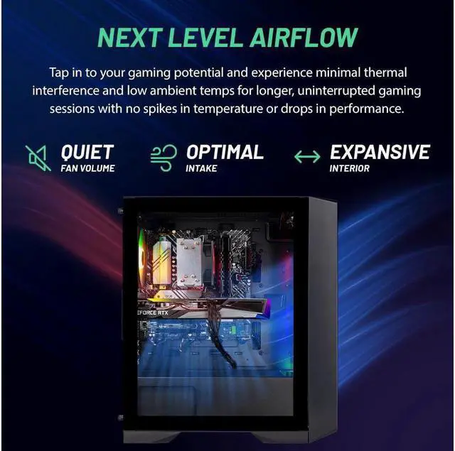 Alt view image 6 of 7 - Skytech Nebula Gaming PC Desktop, Intel i5 12400F 2.5 GHz (4.4GHz Turbo Boost), NVIDIA RTX 4070 12GB GDDR6, 1TB SSD, 16GB DDR4 RAM 3200, 650W GOLD PSU, Wi-Fi, Win 11 Home
