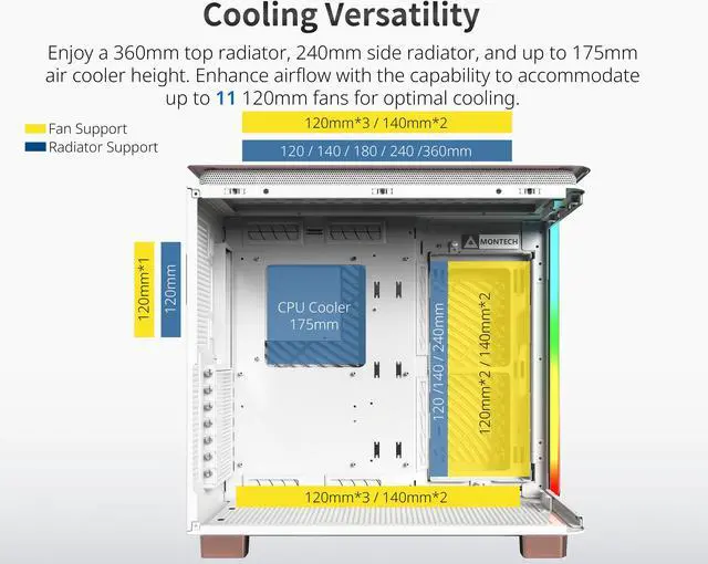 Alt view image 4 of 7 - Skytech King 95 Gaming PC Desktop, Ryzen 7 5700X 3.4 GHz  NVIDIA RTX 4070 Super 12GB GDDR6X, 1TB Gen4 SSD, 32GB DDR4 RAM 3200, 750W GOLD PSU, 240mm ARGB AIO, Wi-Fi, Win 11 Home, Rose Gold PreBuilt