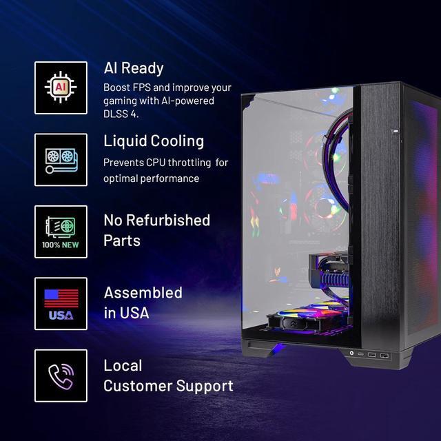 Alt view image 2 of 7 - Skytech O11 Vision Gaming PC Desktop, Ryzen 7 7800X3D 4.2 GHz (5GHz Turbo), NVIDIA RTX 5070 Ti 16GB GDDR7, 1TB Gen4 SSD, 32GB DDR5 RAM 6000 RGB, 850W GOLD ATX 3.0 PSU, 360mm AIO , Wi-Fi, Win 11 Home