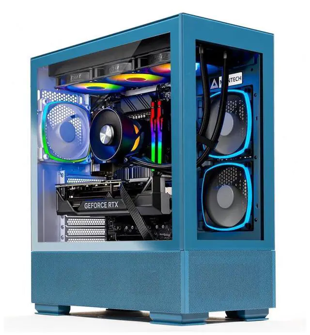 Main image of Skytech Azure Gaming PC Desktop, Ryzen 7 7800X3D 4.2 GHz (5GHz Turbo ), NVIDIA RTX 4070 Ti 12GB GDDR6X, 1TB SSD, 32GB DDR5 5200 RGB, 750W GOLD PSU, 360mm  AIO , Wi-Fi, Win 11 Home