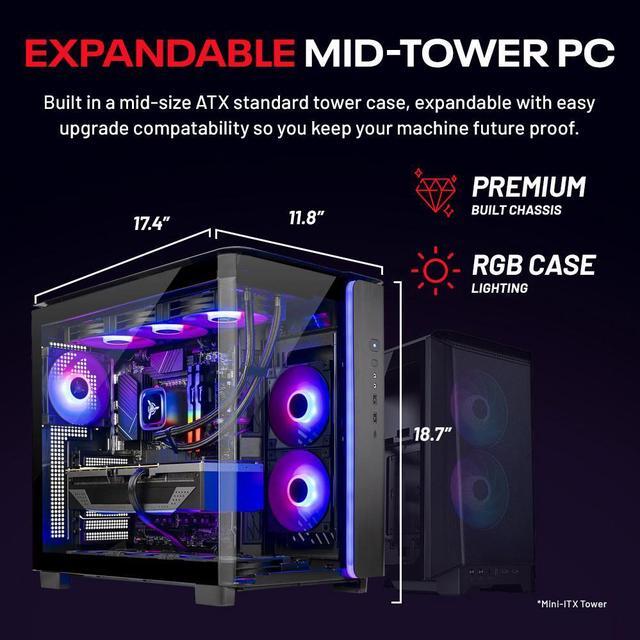 Alt view image 3 of 7 - Skytech King 95 Gaming PC Desktop, Ryzen 7 7700X 4.5 GHz (5.4GHz Turbo), NVIDIA RTX 5080 16GB, 2TB Gen4 NVMe SSD, 32GB DDR5 RAM 6000 RGB, 850W GOLD ATX 3 PSU, 360mm ARGB AIO , Wi-Fi, Win 11