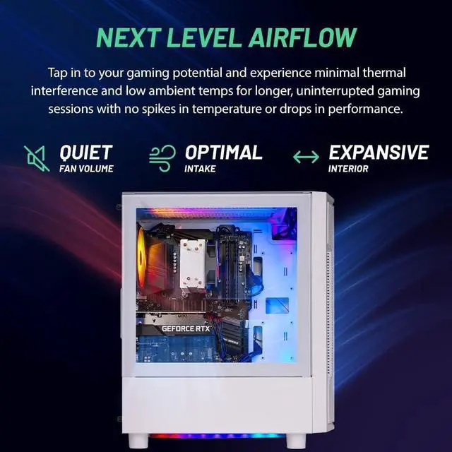 Alt view image 3 of 7 - Skytech Archangel Gaming PC Desktop, Intel i5 14400F 2.5 GHz (4.7GHz Turbo Boost), AMD RX 9070 16GB GDDR6, 1TB NVMe SSD, 16GB DDR5 RAM 6000, 650W GOLD PSU, Wi-Fi, Win 11