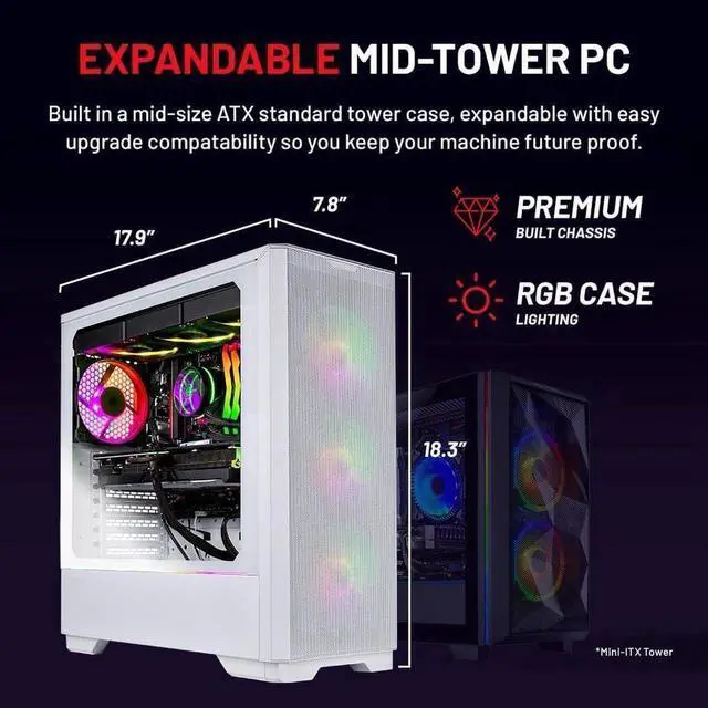 Alt view image 4 of 5 - Skytech Eclipse Lite Gaming PC Desktop, Ryzen 7 9800X3D 4.7 GHz (5.2 GHz Turbo Boost), X670 Motherboard, AMD RX 9070 XT 16GB GDDR6, 2TB Gen4 NVME SSD, 32GB DDR5 6000, 1000W GOLD, Wi-Fi, Win 11