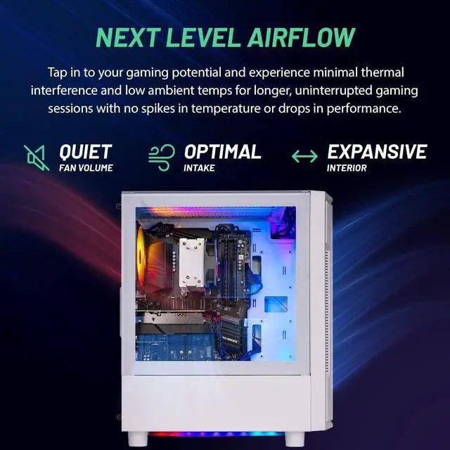 Alt view image 5 of 7 - Skytech Archangel Gaming PC Desktop, Intel i5 14400F 2.5 GHz (4.7GHz Turbo), INTEL ARC B580 12GB, 1TB NVMe SSD, 16GB DDR5 RAM 6000, 650W GOLD PSU, Wi-Fi, Win 11