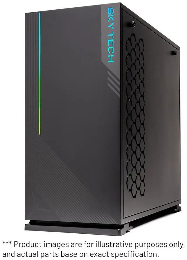 Alt view image 4 of 5 - Skytech Azure Gaming PC Desktop, Ryzen 5 8600G 4.3 GHz (5GHz Turbo), AMD Radeon 760M , 500GB NVMe SSD, 16GB DDR5 RAM 6000, 650W GOLD PSU, Wi-Fi, Win 11