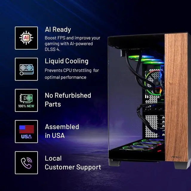 Alt view image 2 of 6 - Skytech Prism 4 Gaming PC Desktop, Ryzen 7 9800X3D 4.7 GHz (5.2 GHz Turbo), NVIDIA RTX 5090 32GB,X870 Motherboard, 2TB Gen4 NVMe SSD, 32GB DDR5 6000 RGB, 1200W GOLD ATX 3, 360mm  AIO , Wi-Fi, Win 11
